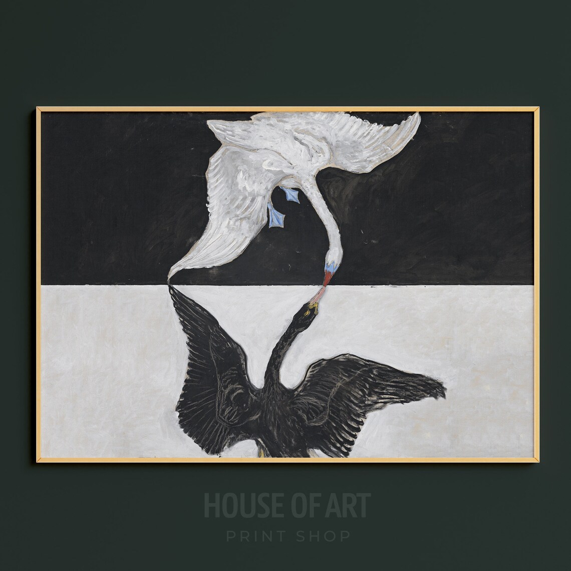 The Swan No 17 Hilma Af Klint Black And White Yin Yang Art Print - Image 3
