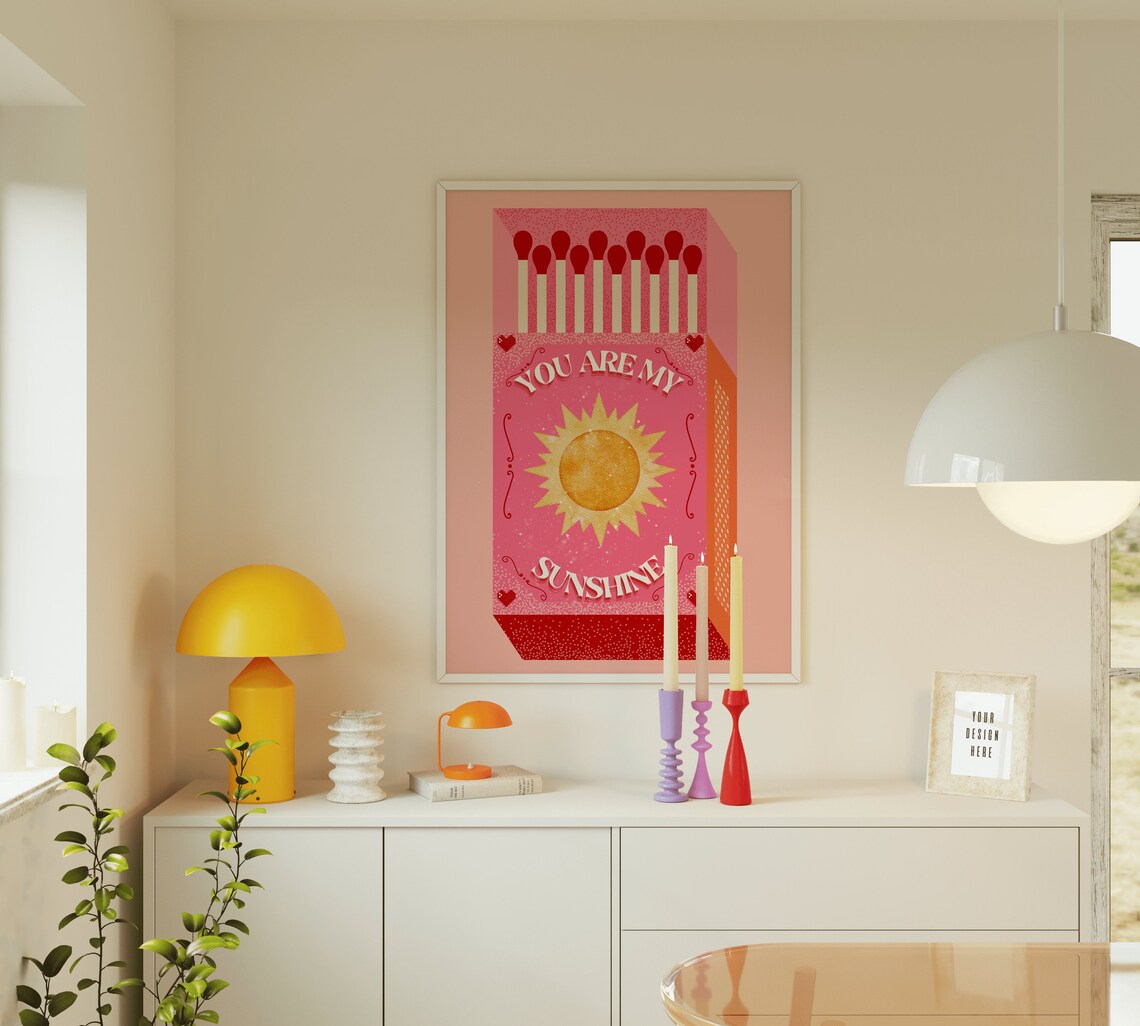 You Are My Sunshine Retro Sun Poster Print - Image 5