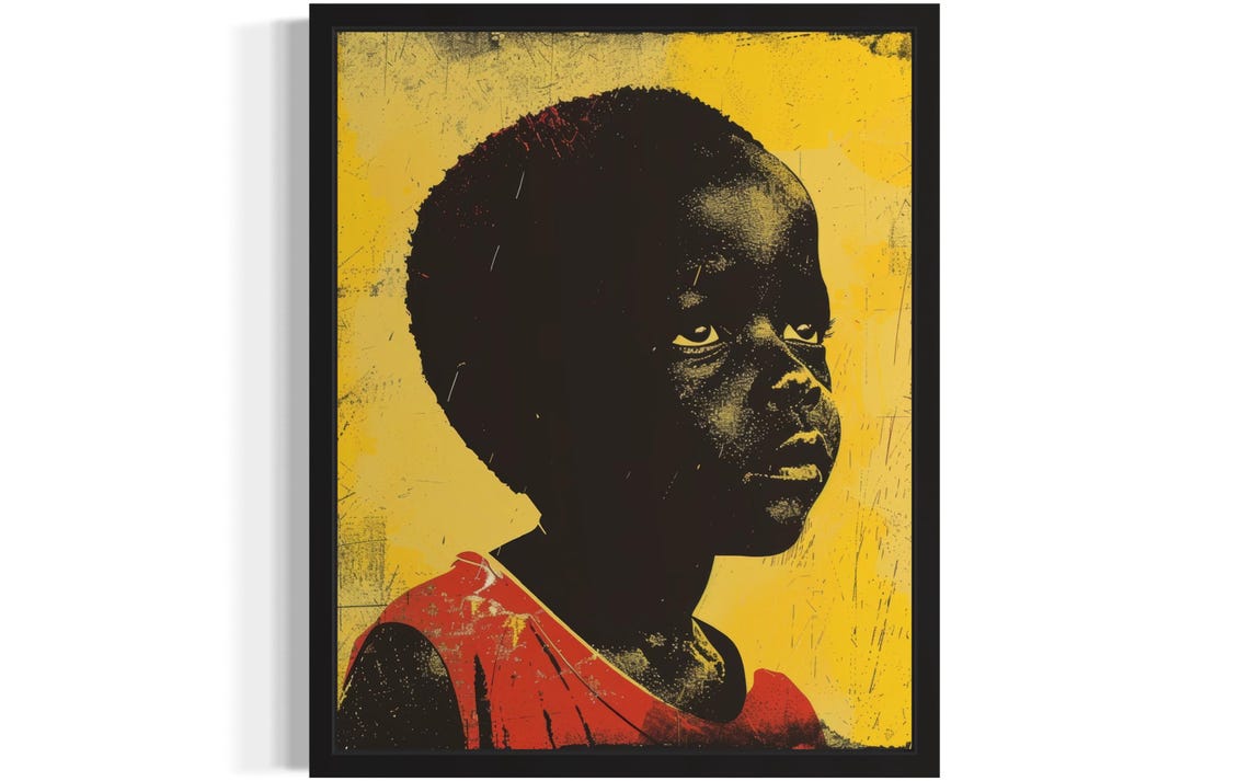 Africa Children Art Print, Kids Decor