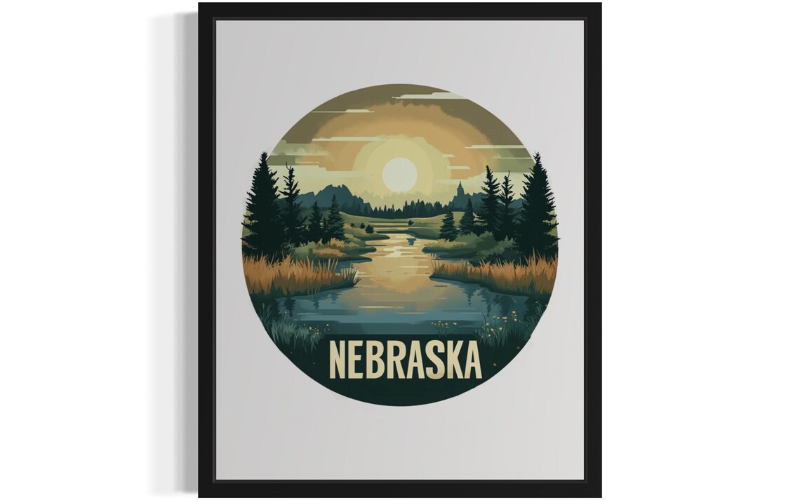 Nebraska Scenery Art Print, Landscape Decor