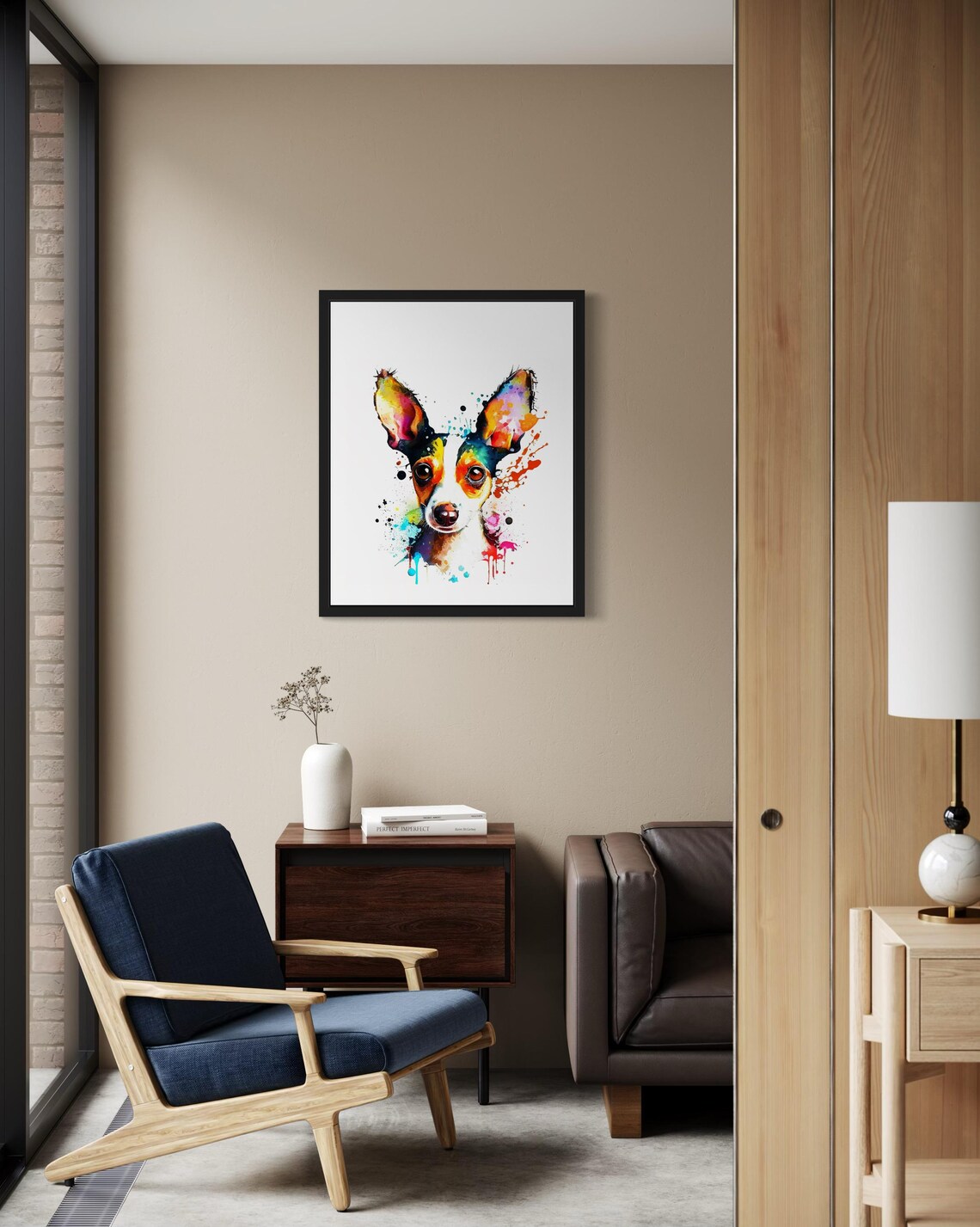 Toy Fox Terrier Watercolor Portrait Vivid Splash Dog Art Poster - Image 2