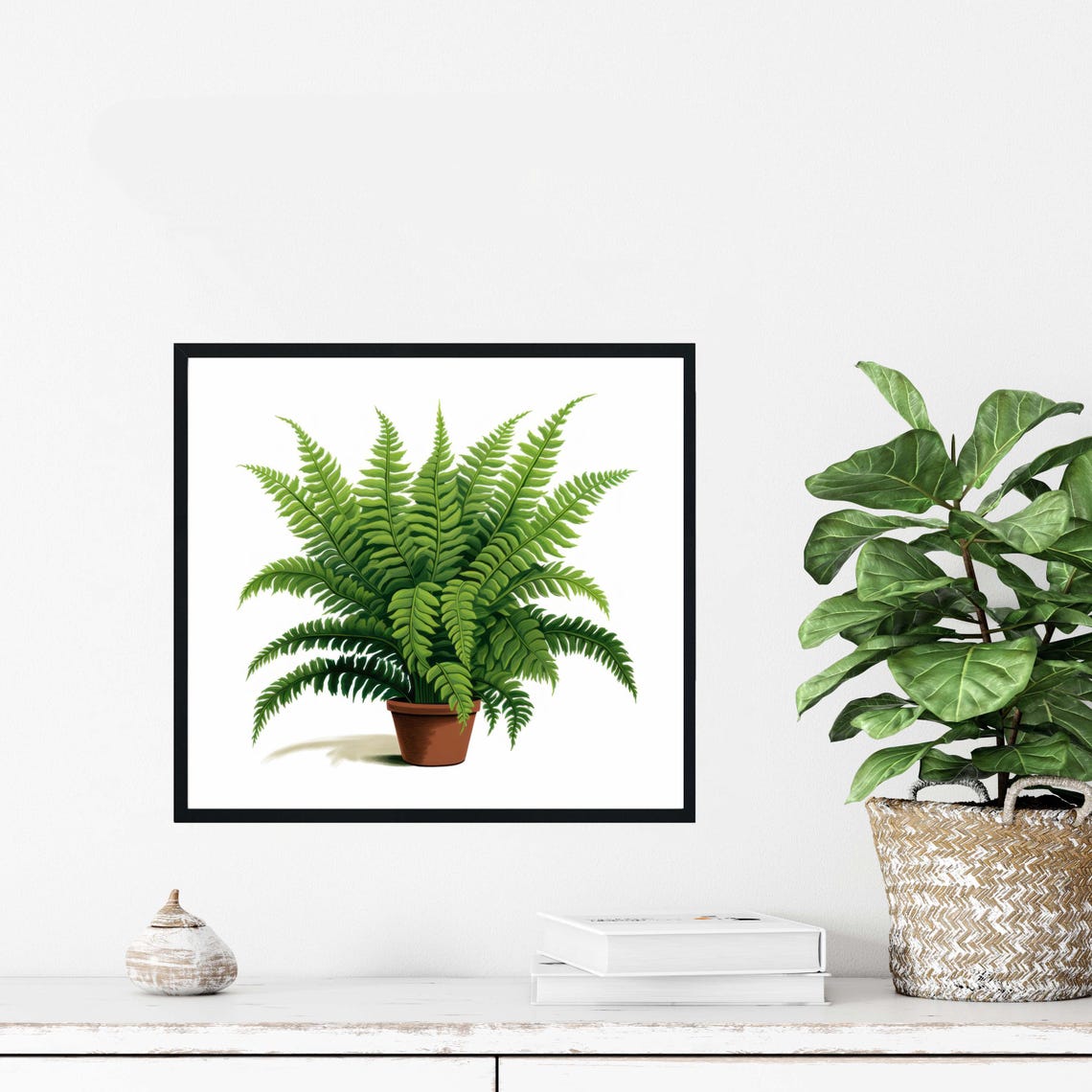 Boston Fern in a Terracotta Pot Botanical Illustration Poster - Image 4