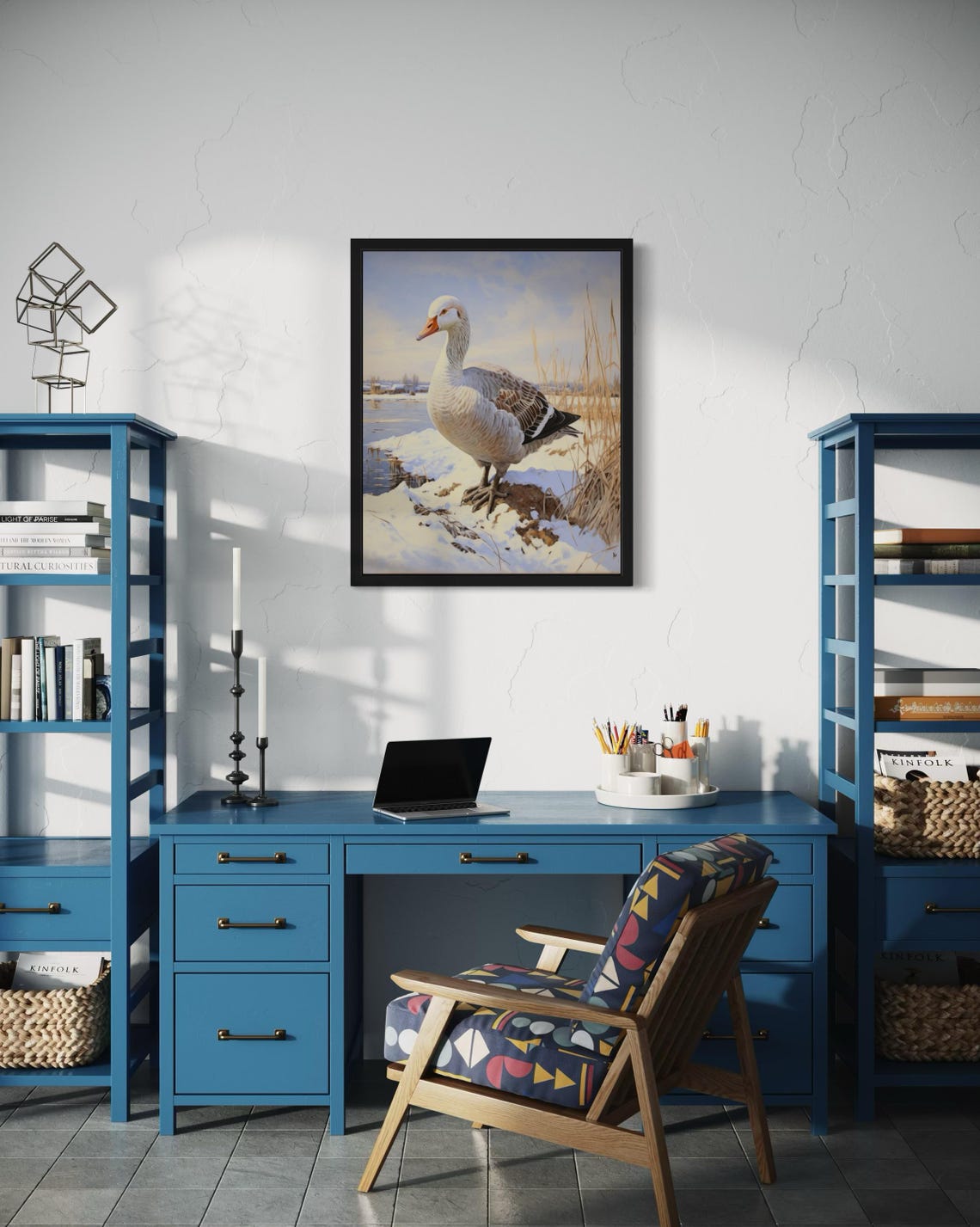 Snow Goose Standing On Snowy Shore Vintage Style Bird Poster - Image 4