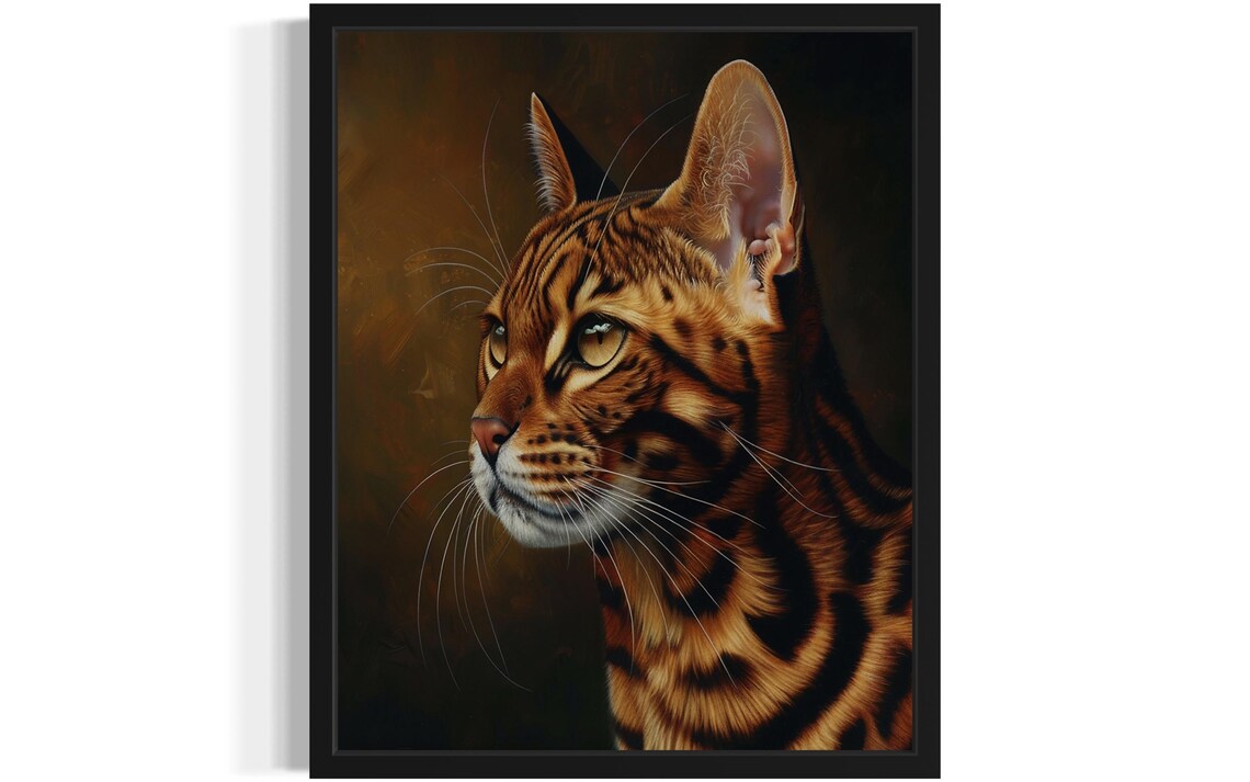 Bengal Cat Poster Print, Original Paint Artwork