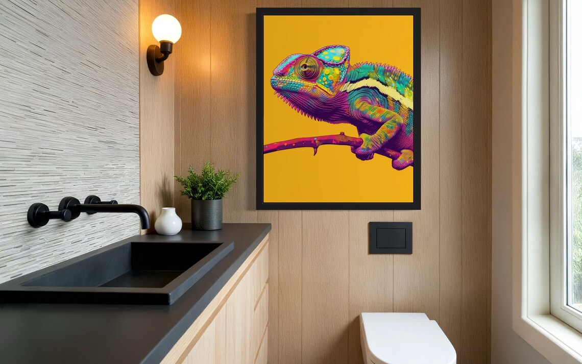 Chameleon Africa Art Print Wall Art Poster Original Paint Artwork Artwork Decor - Image 4