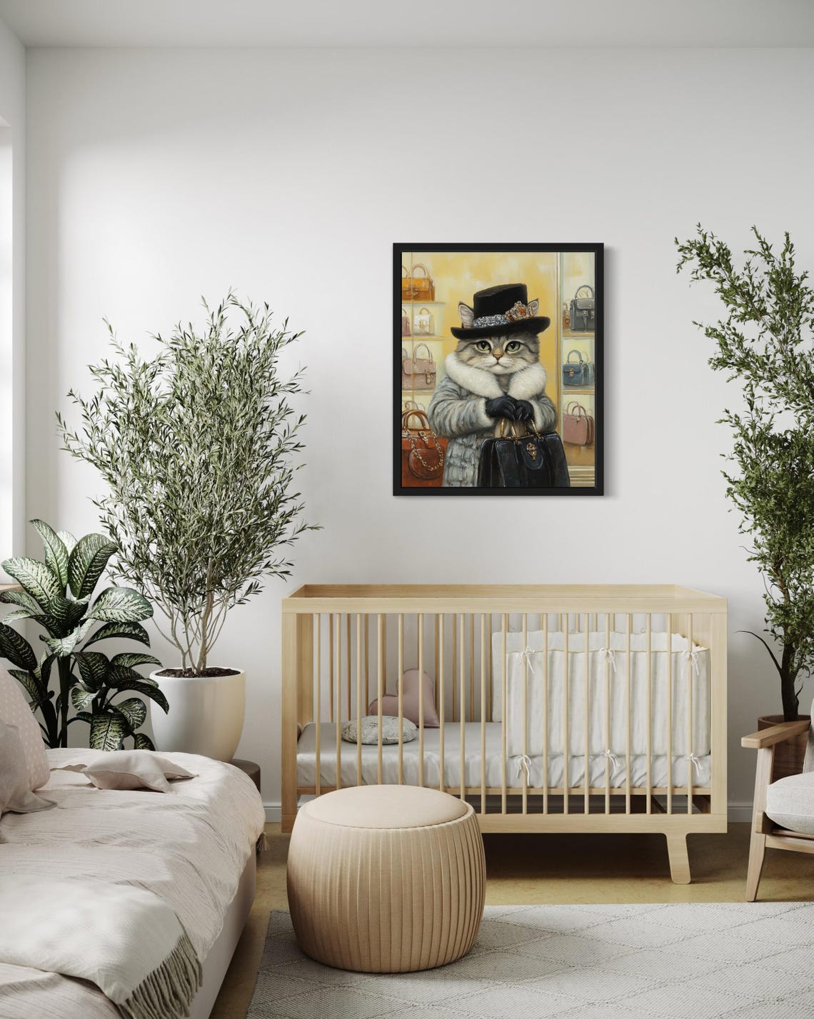 Fashionable Cat in Fur Coat and Top Hat at Luxury Boutique Poster - Image 4