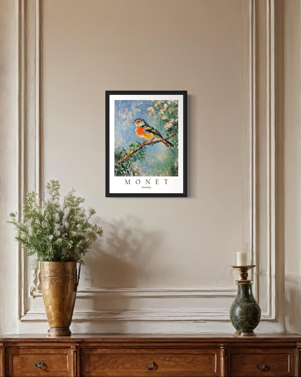 Brambling Bird, Monet-Inspired Art Print - Image 4