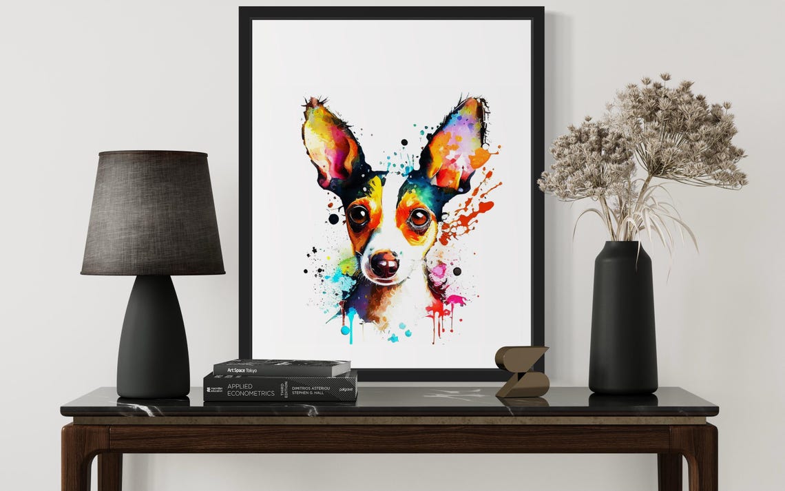 Toy Fox Terrier Watercolor Portrait Vivid Splash Dog Art Poster - Image 3