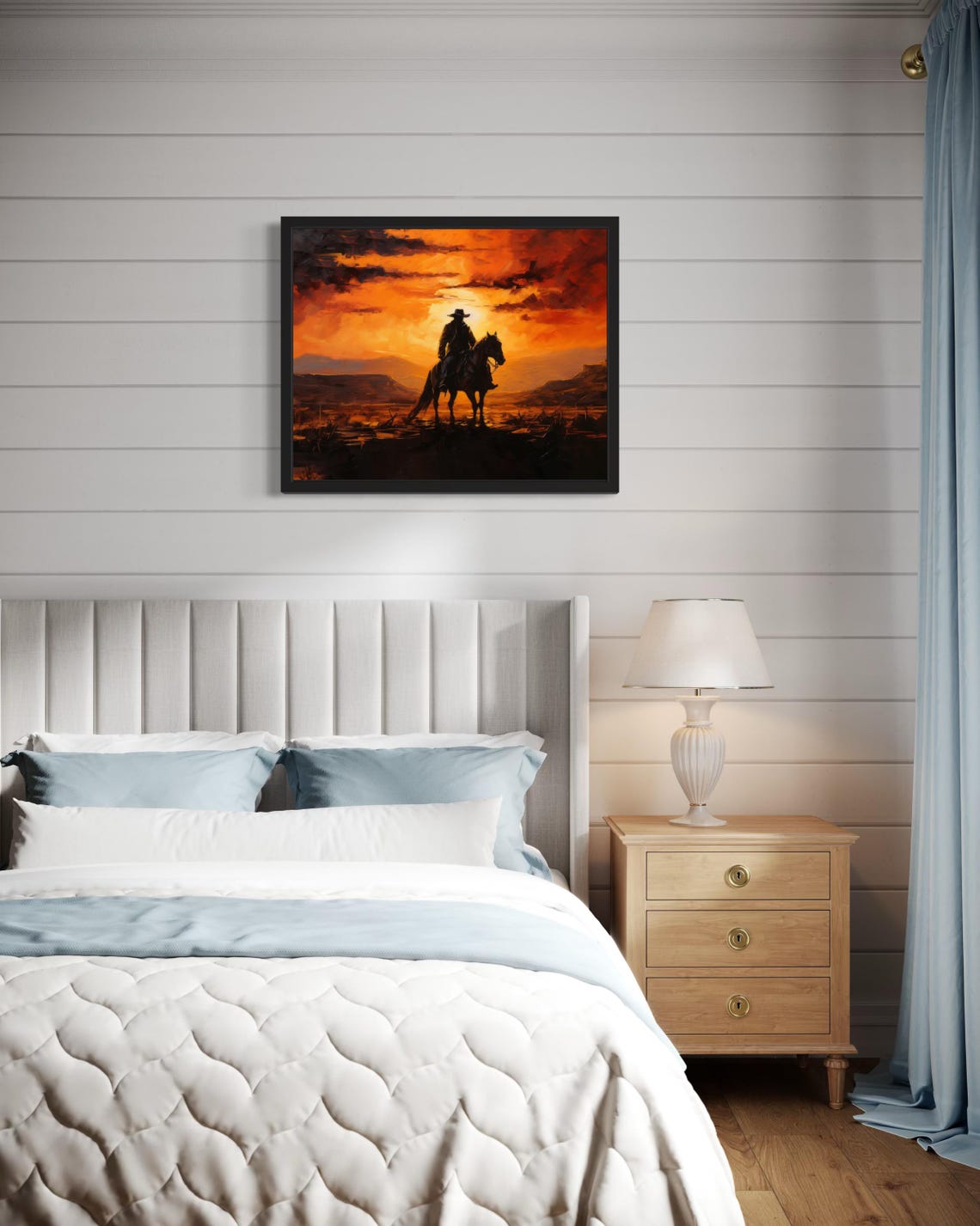Cowboy Sunset Abstract Art Print - Image 4