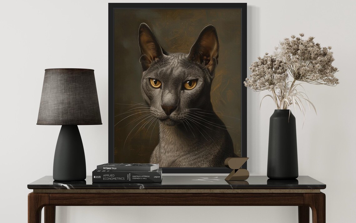 Korat Cat Art Print, Original Paint Artwork - Image 3