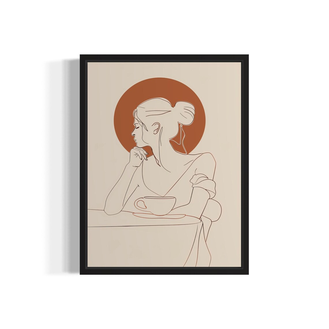 Coffee Female Boho Poster Print, Original Paint Artwork