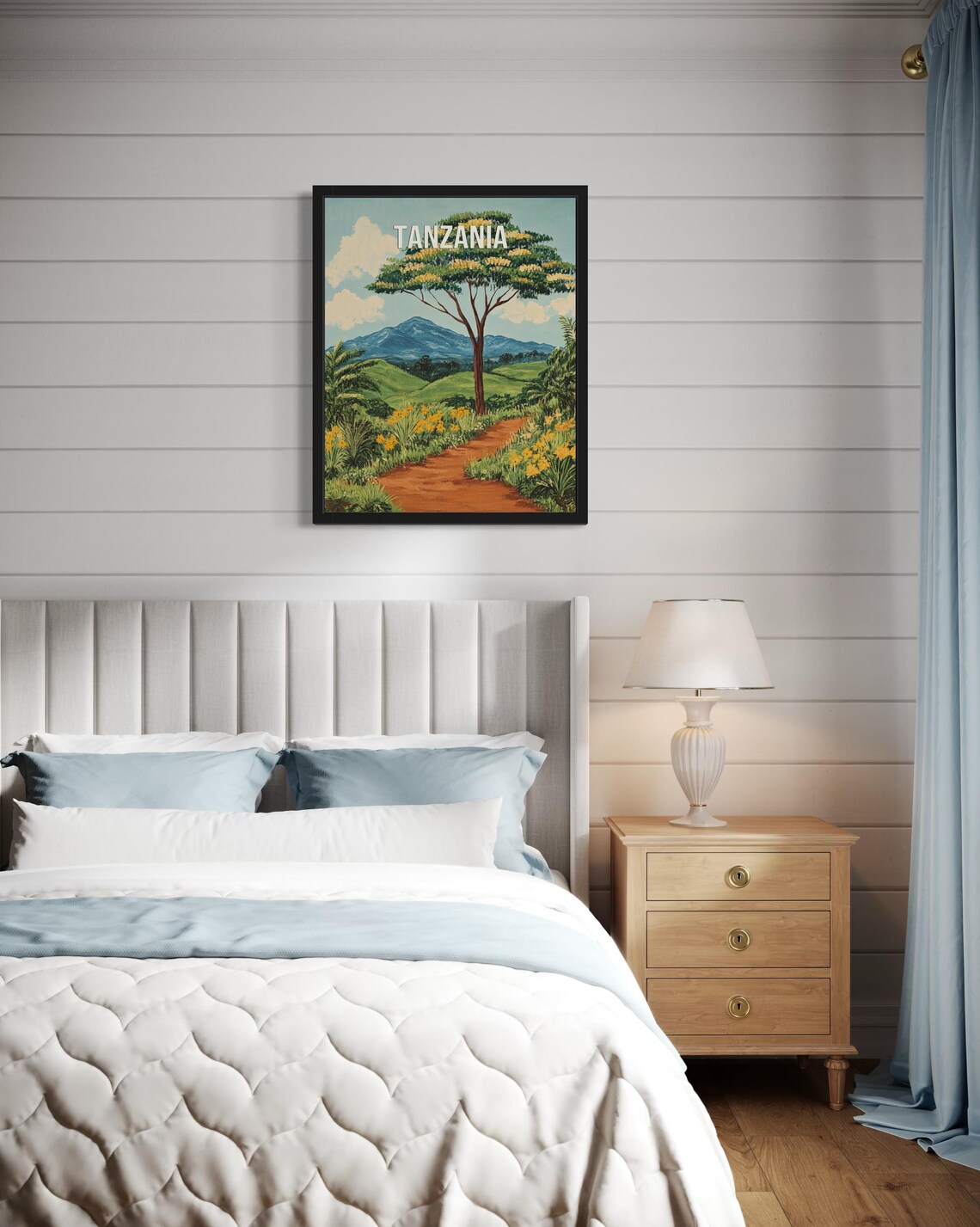 Tanzania Acacia Tree Mountain Vintage Travel Poster Artwork Scene - Image 3