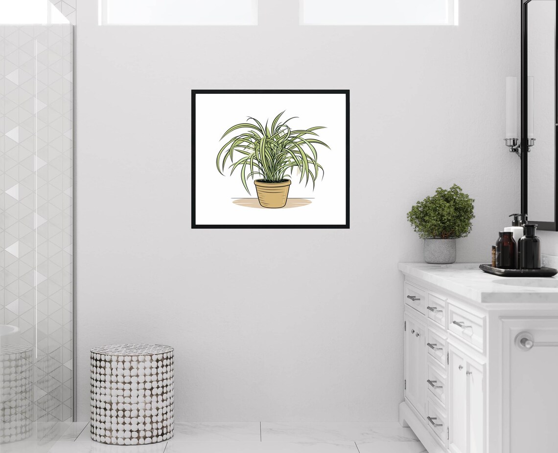 Spider Plants Art Print, Botanical Decor - Image 2