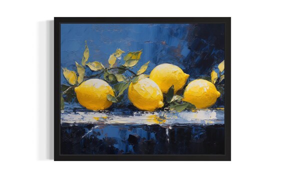 Lemon Abstract Art Print Wall Art Poster Original Paint Artwork Artwork Decor