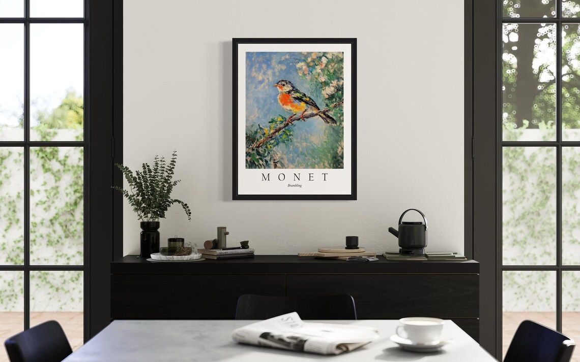 Brambling Bird, Monet-Inspired Art Print - Image 3