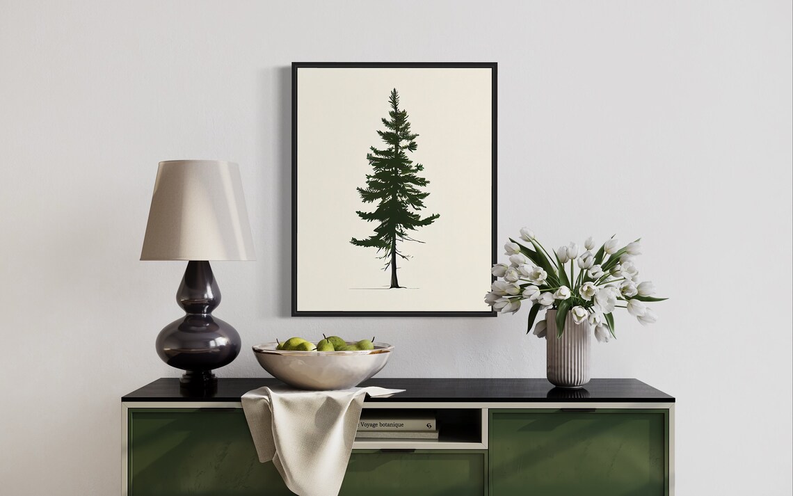 Balsam Fir Tree Art Print Balsam Fir Tree Minimalist Poster - Image 2