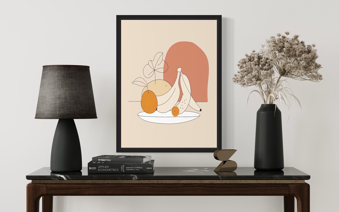 Fruit Plate Food Art Print, Original Paint Artwork - Image 3