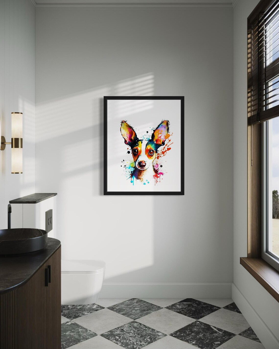 Toy Fox Terrier Watercolor Portrait Vivid Splash Dog Art Poster - Image 4