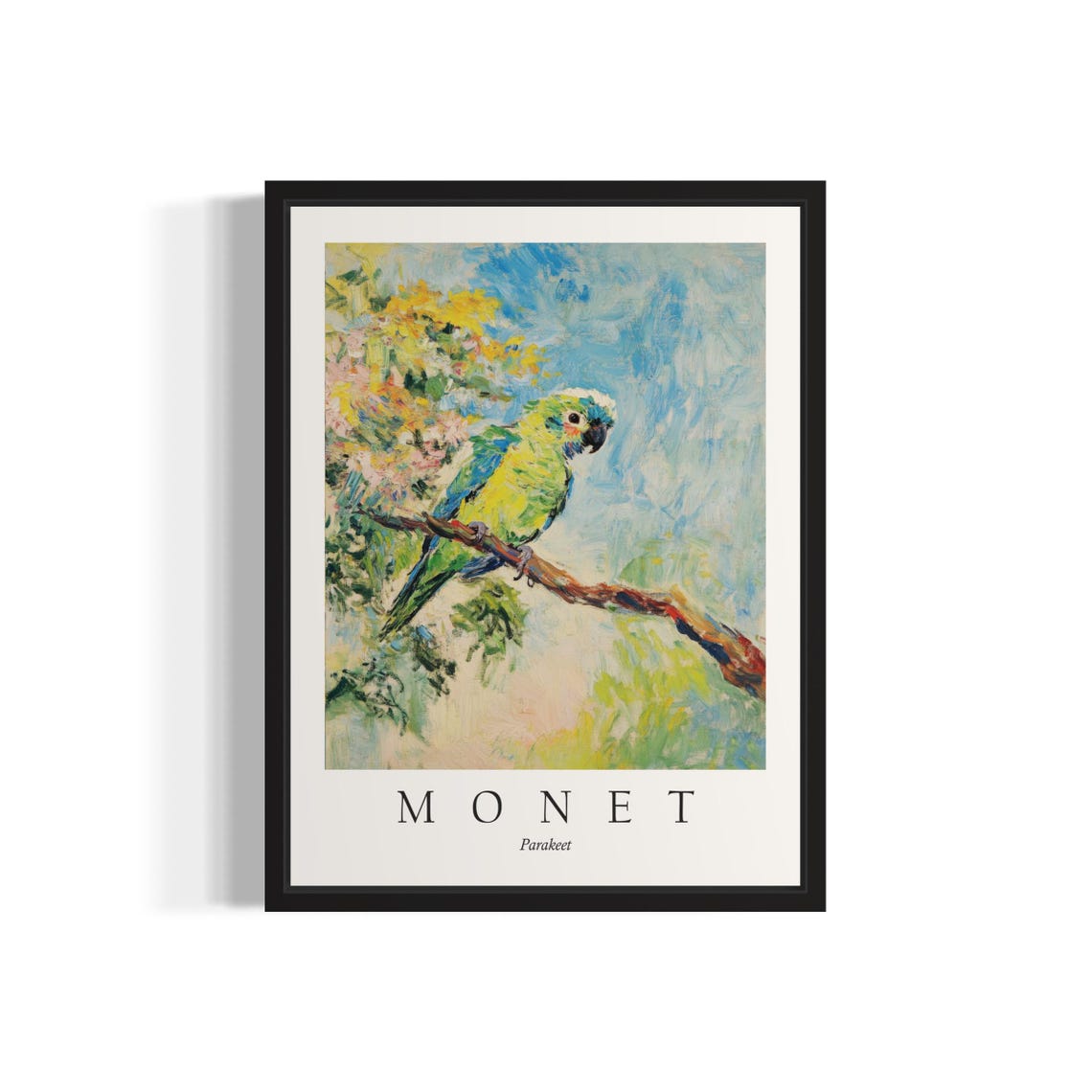 Parakeet Bird Monet-Inspired Art Print