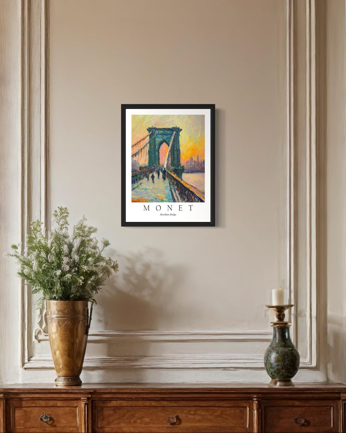 Brooklyn Bridge Monet Still Life Art Print Wall Art Poster Original Paint Artwork Artwork Decor - Image 2