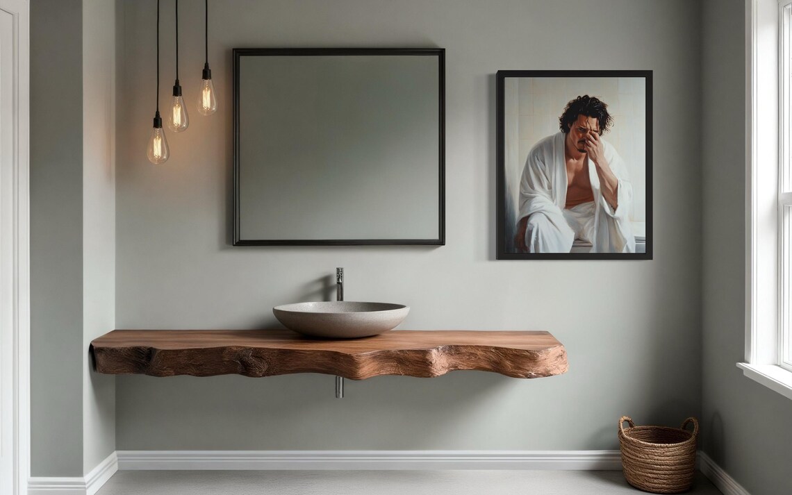 Male Hold Nose Bathroom Wall Art - Image 2