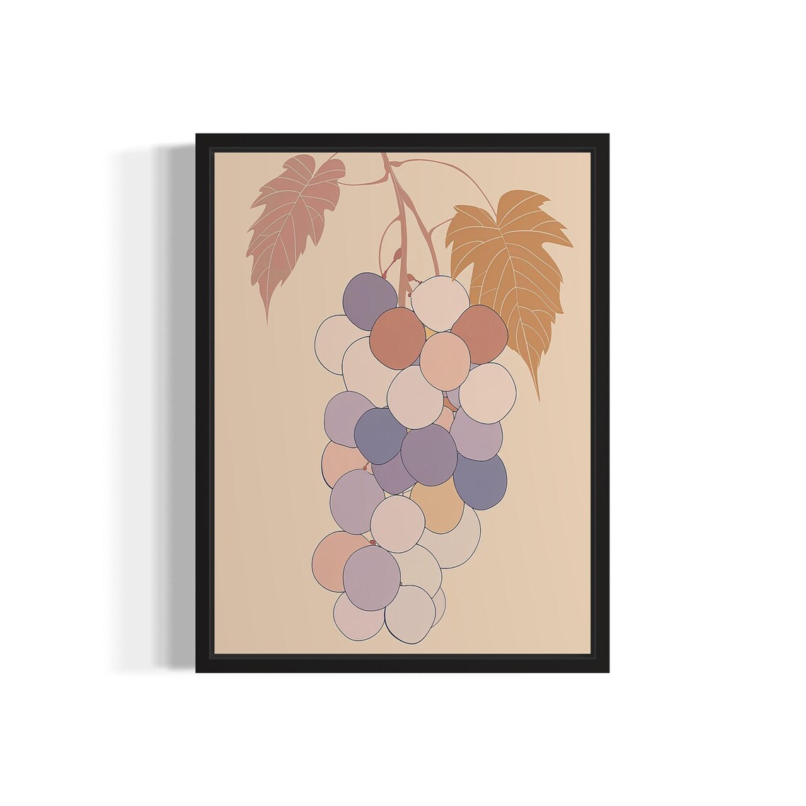 Grapes Food Art Poster Print, Original Paint Artwork