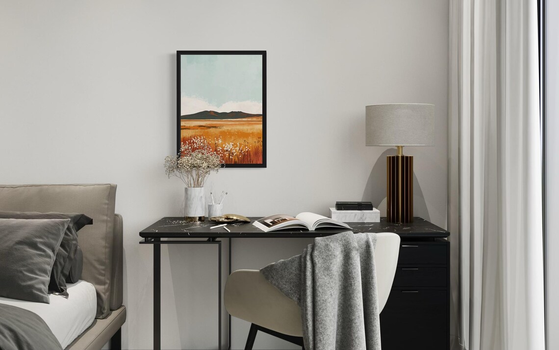 Carrizo Plain Abstract Boho Bathroom Decor - Image 4