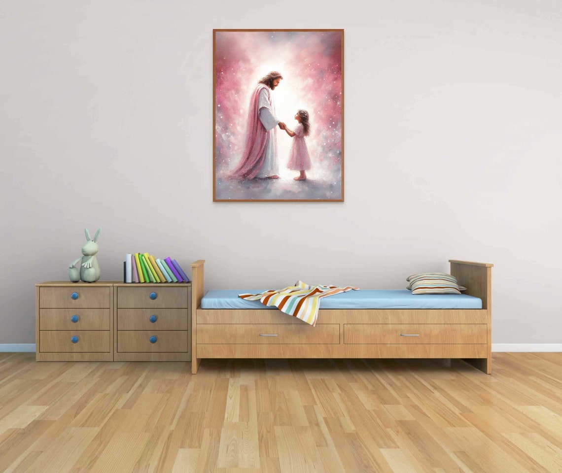 Take His Hand Christian Art Jesus And Girl Picture Of Christ Lds Art Bible Painting Jesus Poster Christian Art For Women Jesus Print - Image 3