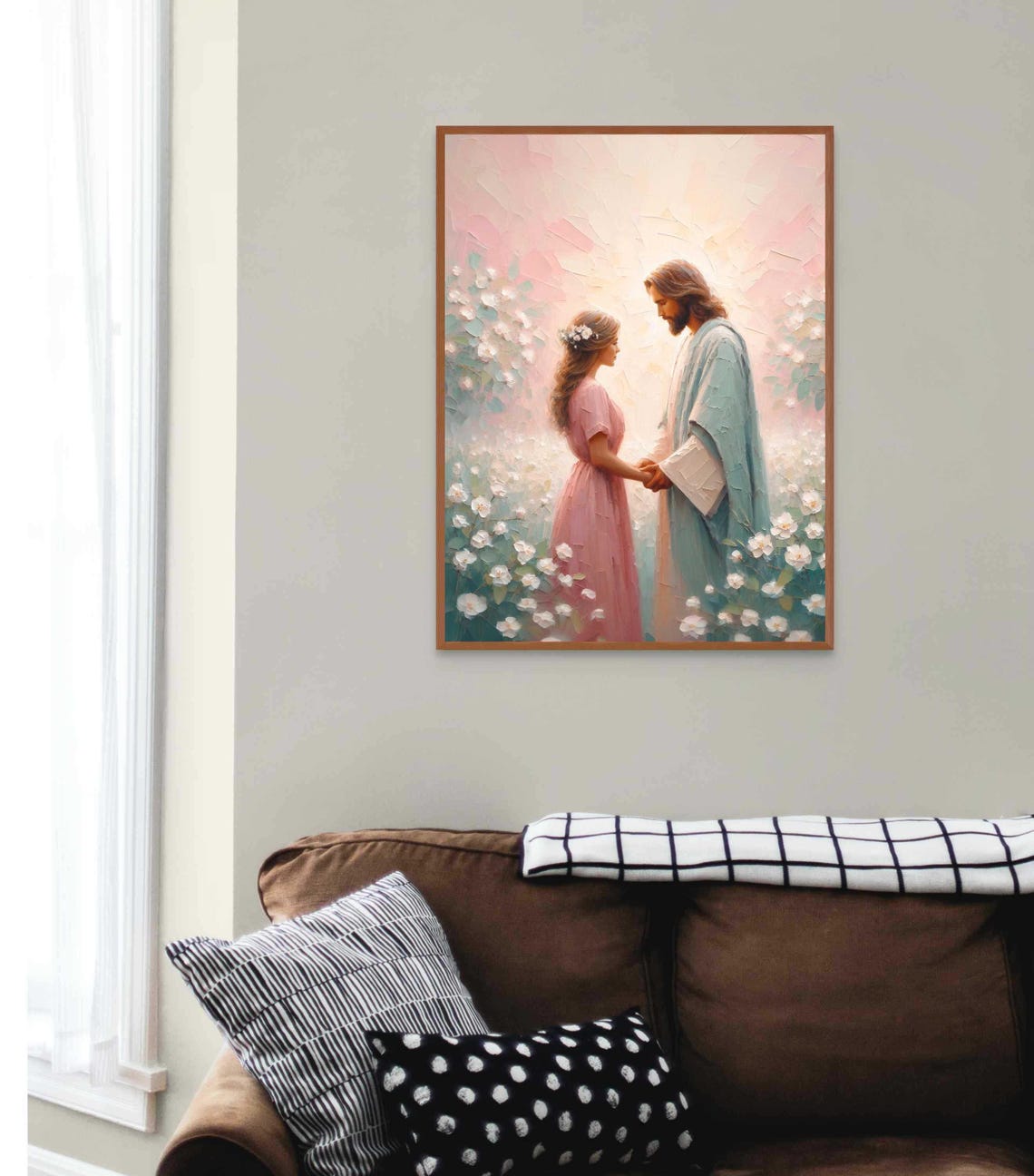 He Knows You Christian Art Jesus With Woman Jesus Wall Art Lds Wall Art Bible Painting Jesus With Girl Art Christian Print Jesus Art - Image 4