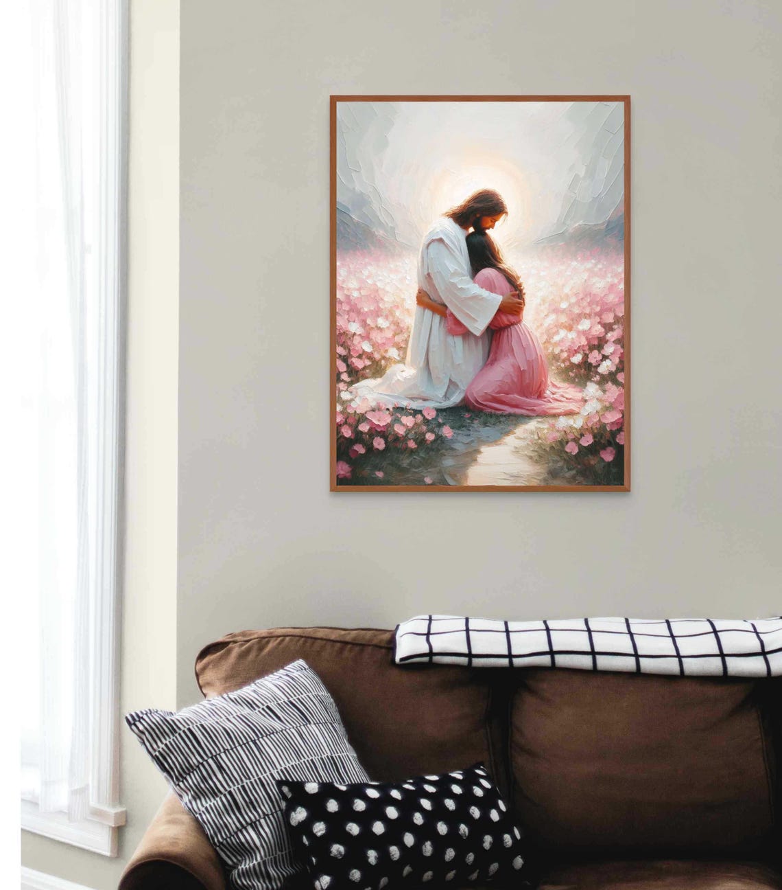 His Light Christian Art Jesus With Woman Jesus Wall Art Lds Painting Bible Prints Jesus And Girl Jesus Painting Christian Painting - Image 3