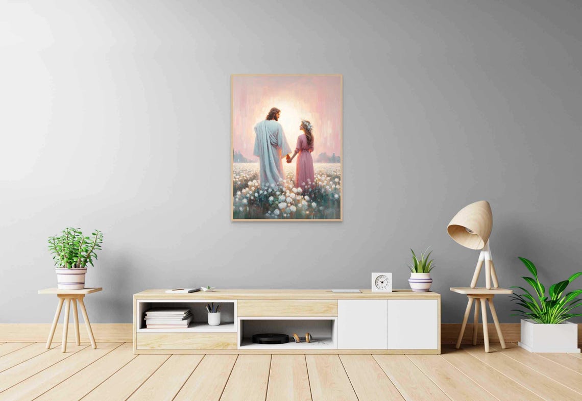 Happy With Jesus Christian Painting Jesus And Woman Jesus Painting Lds Painting Bible Art Jesus And Girl Jesus Portrait Jesus Prints - Image 5