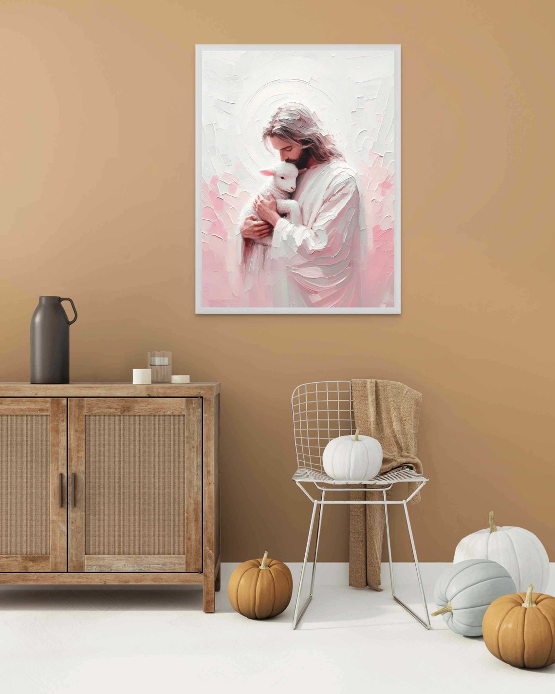 Jesus Holding Lamb Close Good Shepherd Leave the 99 Art Poster - Image 2