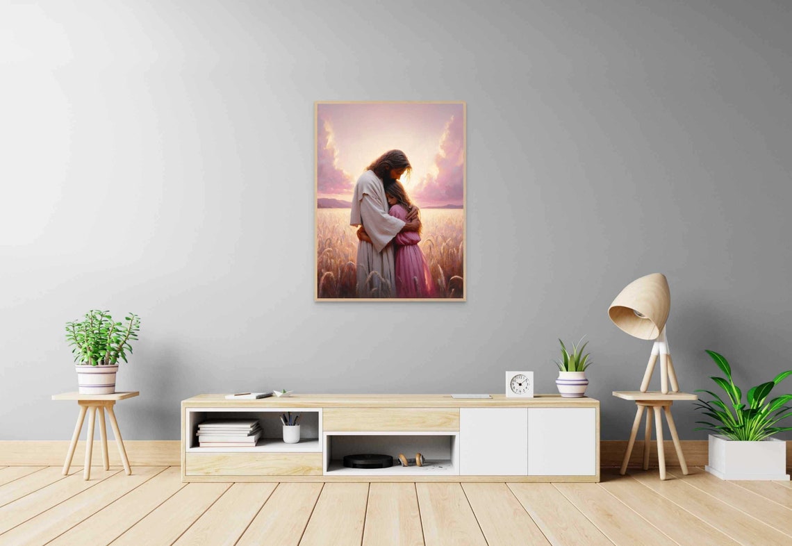 Loving Faith Christian Painting Jesus With Girl Picture Of Jesus Lds Bible Art Jesus Art - Image 7