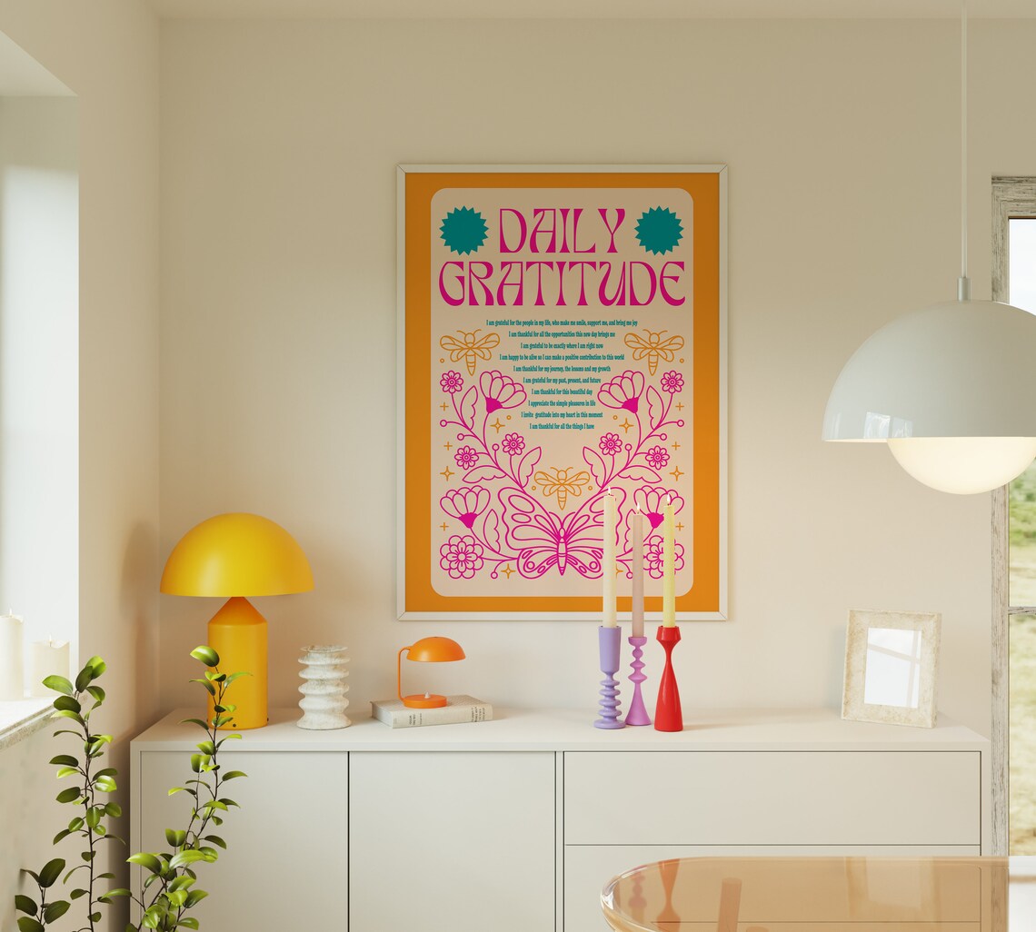 Daily Positive Affirmation Retro Teen Girl Room Art Print - Image 2