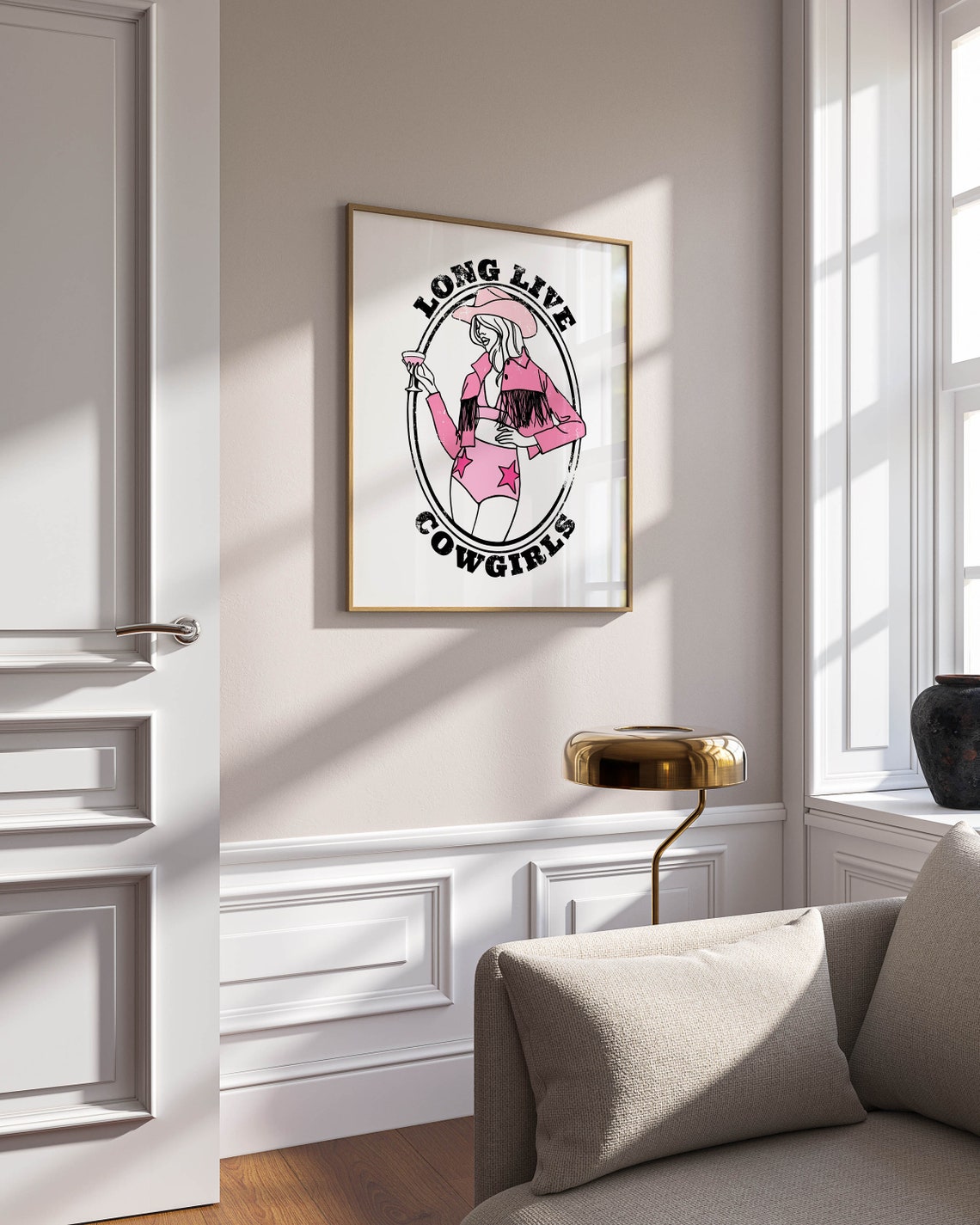 Cowgirl Western Art Trendy Retro Wall Art Print College Apartment Decor Bar Cart Print Cowgirl Art Print Western Decor - Image 2