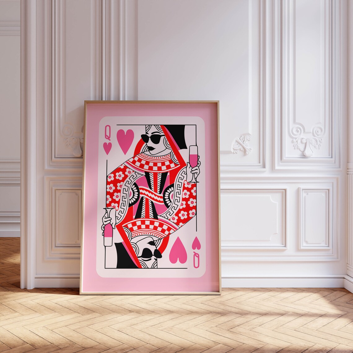 Queen Of Hearts Funky Apartment Art Print - Image 2