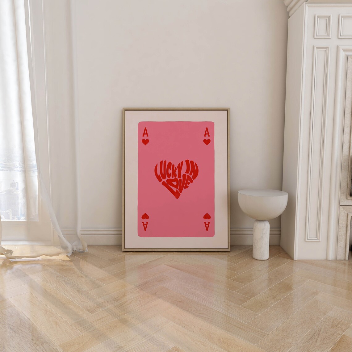 Ace Of Hearts Valentine's Day Art Print, Pink Decor - Image 2
