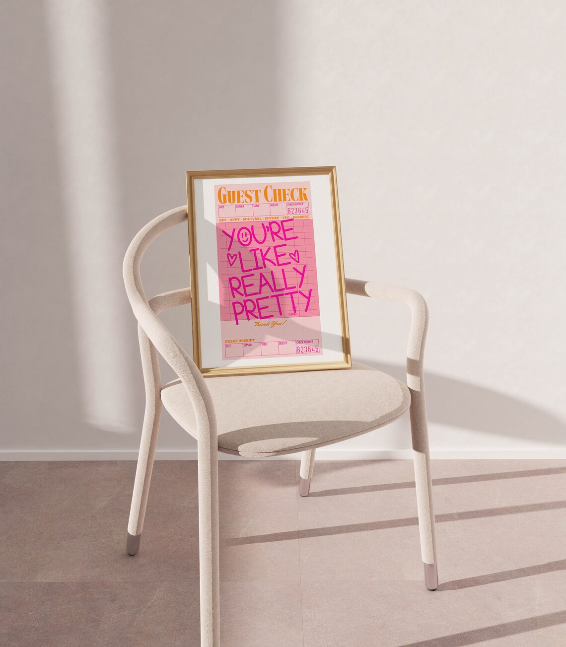Youre Like Really Pretty Guest Check Art Print, Retro - Image 2