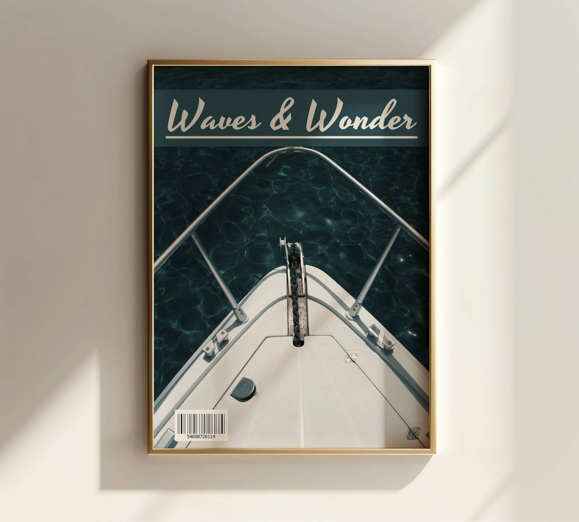 Waves and Wonder Boat Bow Deep Ocean Photo Coastal Decor Poster