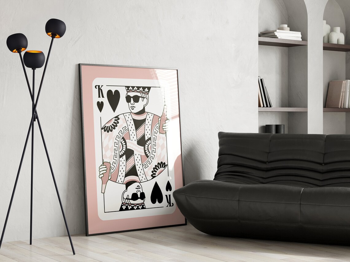 King Of Hearts Retro Print, Bedroom Apartment Decor - Image 2