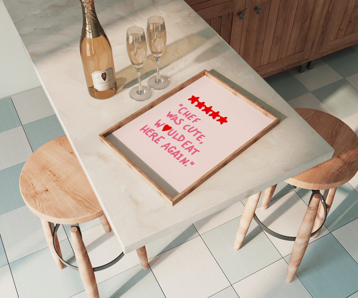 Retro Kitchen Food Decor Art Print, Girly Pink - Image 2