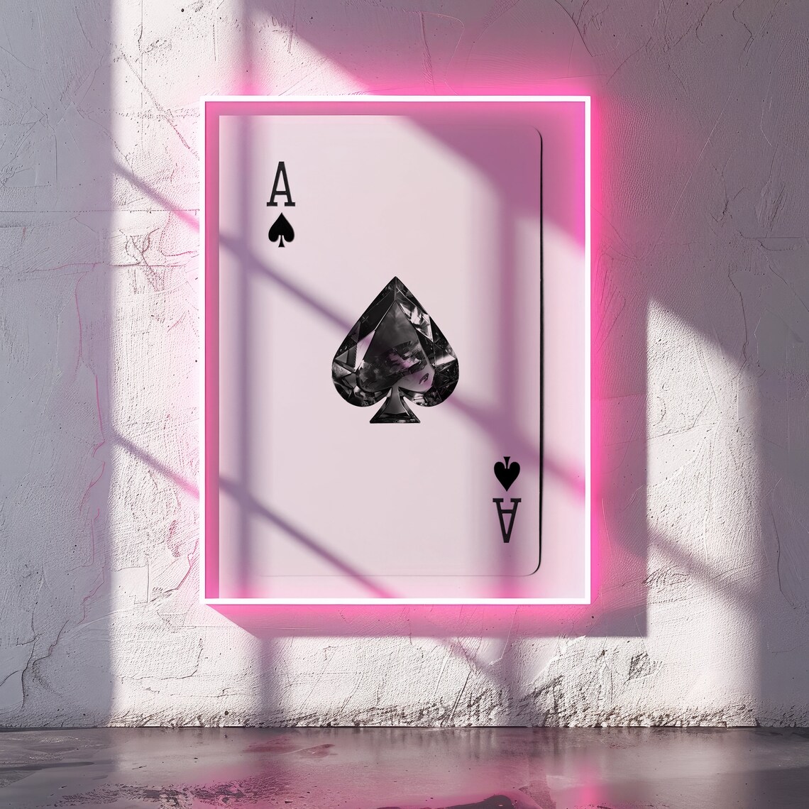 Ace of Spades Playing Card Crystal Spade Minimalist Black Wall Poster - Image 2