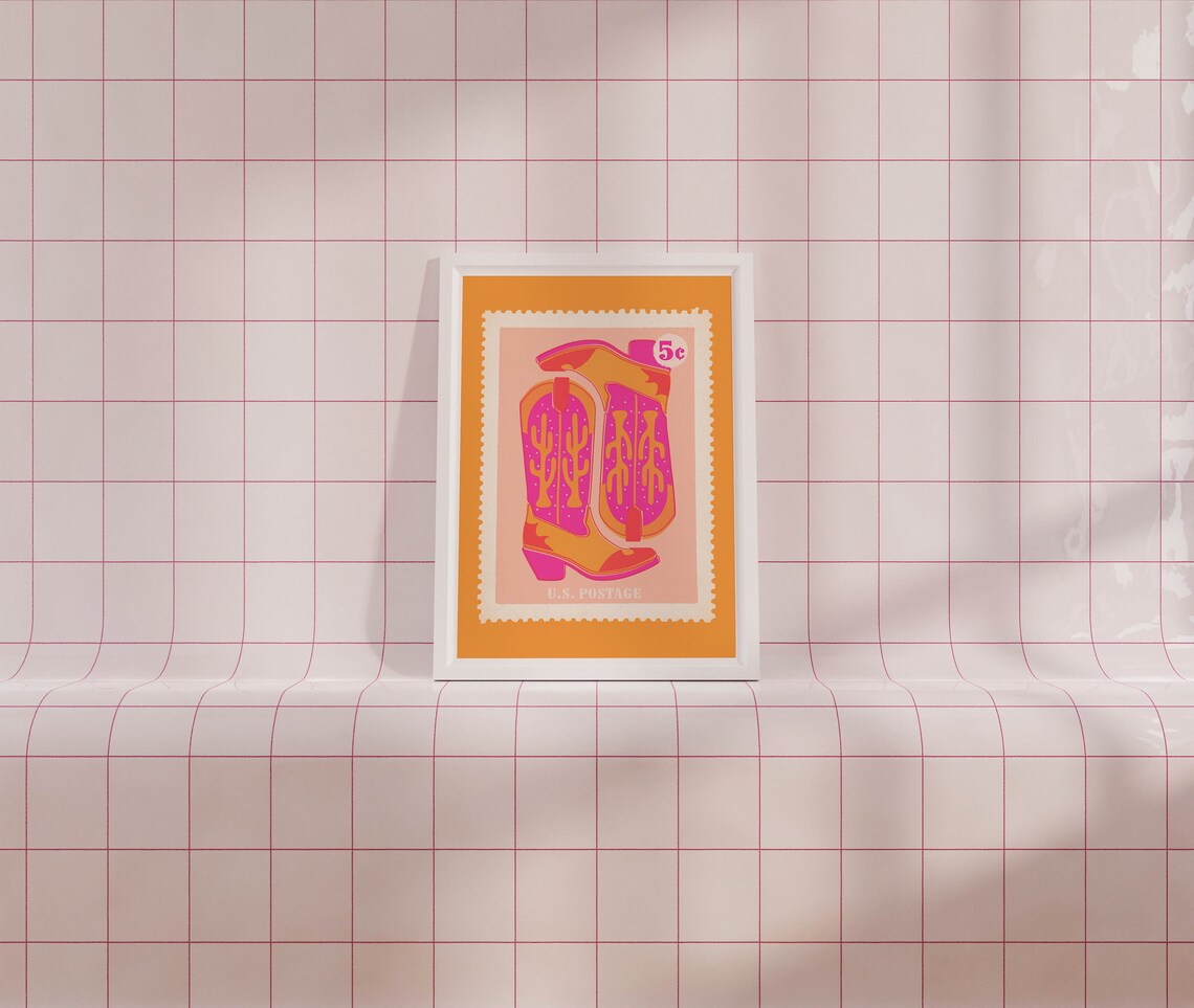 Cowgirl Aesthetic Retro Western Poster Print - Image 2