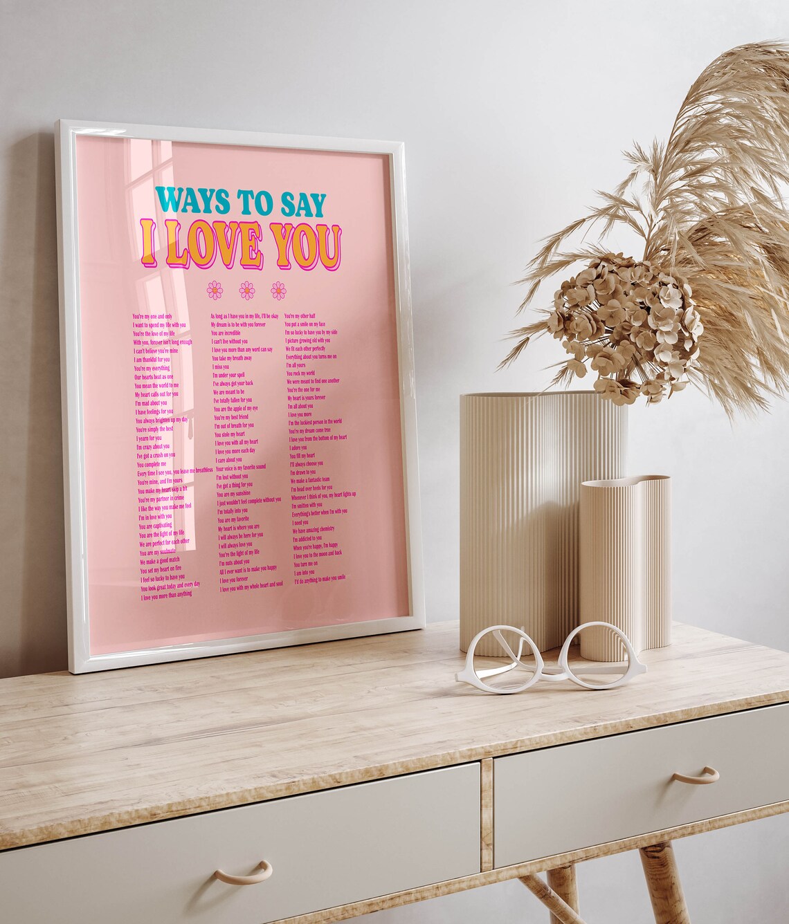 Ways To Say I Love You, Preppy Maximalist Art Print - Image 2
