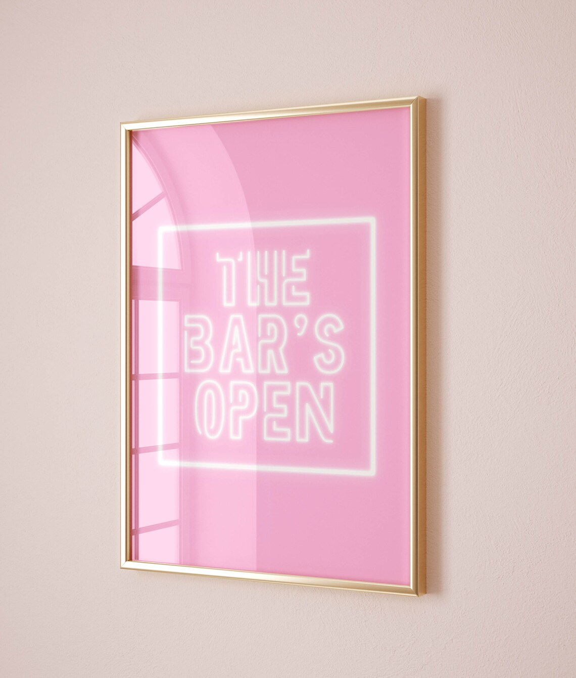 The Bars Open Bar Cart Sign, Preppy Y2K Art Print