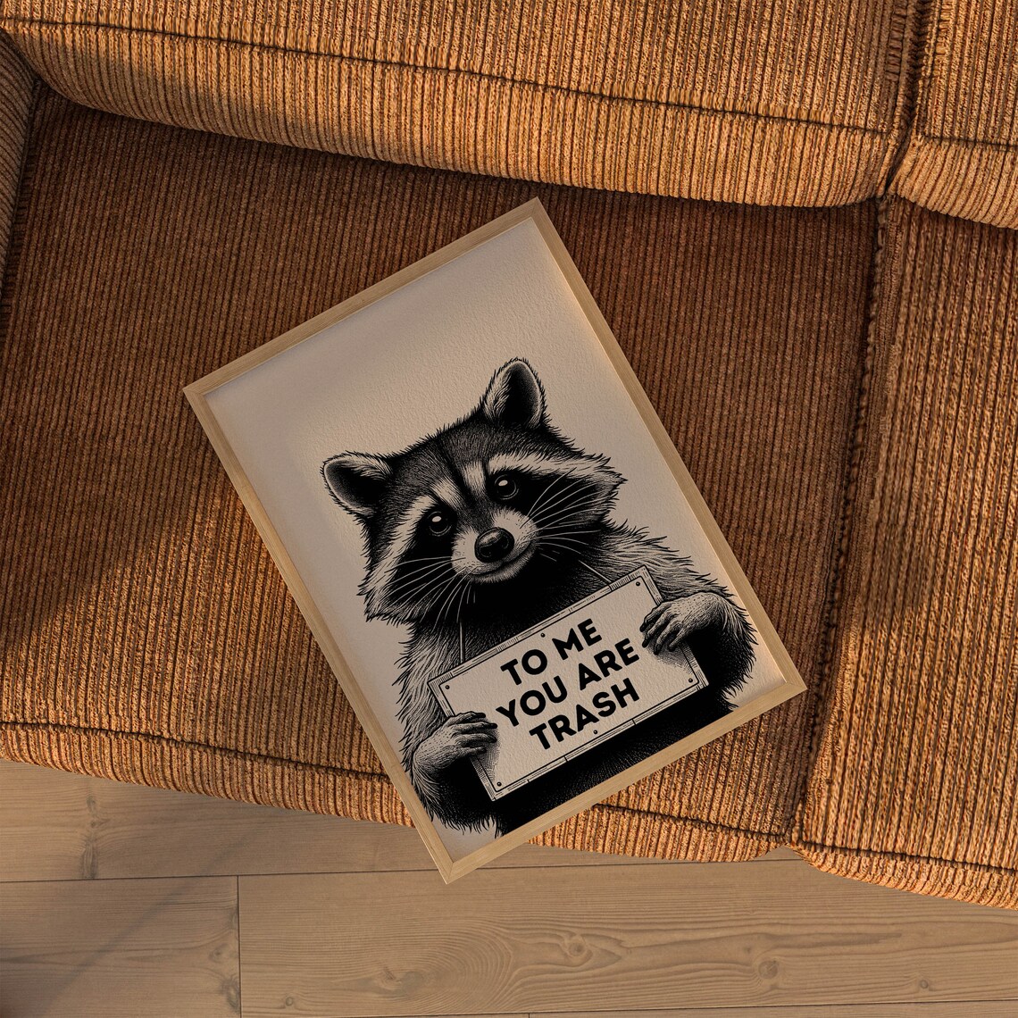 Funny Raccoon Poster, Quirky Animal Bedroom Art - Image 2