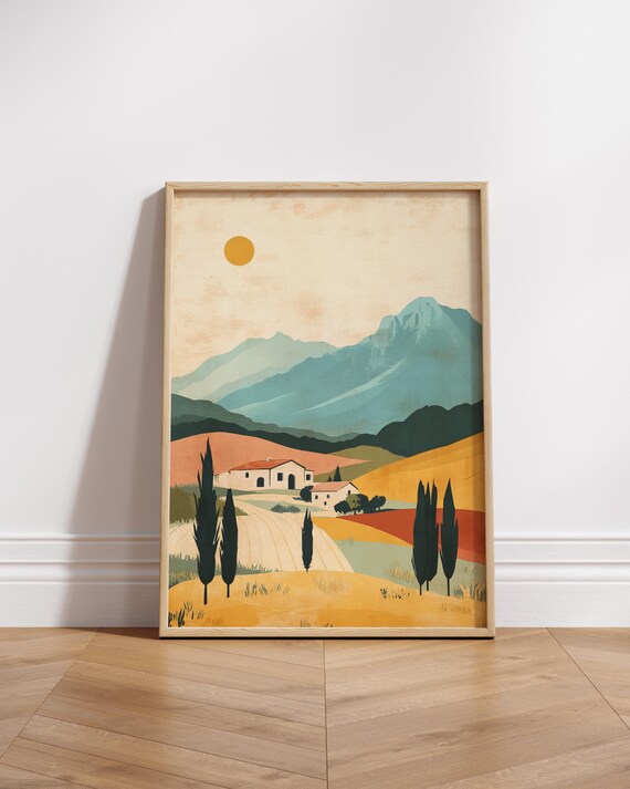Vintageinspired Landscape Art Print Matte Poster For Home Decor Wall Gifts Nature Lovers