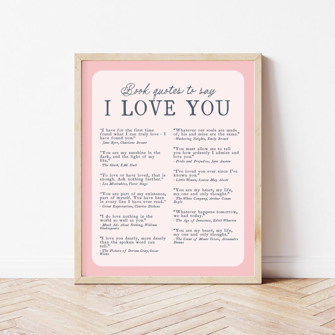 Book Quotes to Say I Love You Classic Literature Romance Poster - Image 3