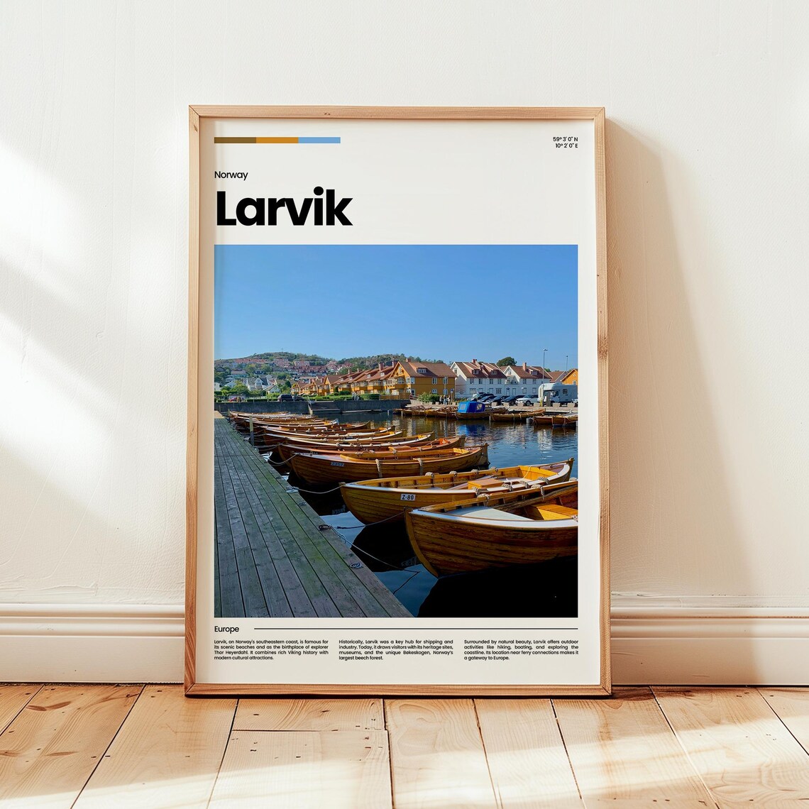 Larvik Poster Print Photo Wall Art Norway Travel Gift