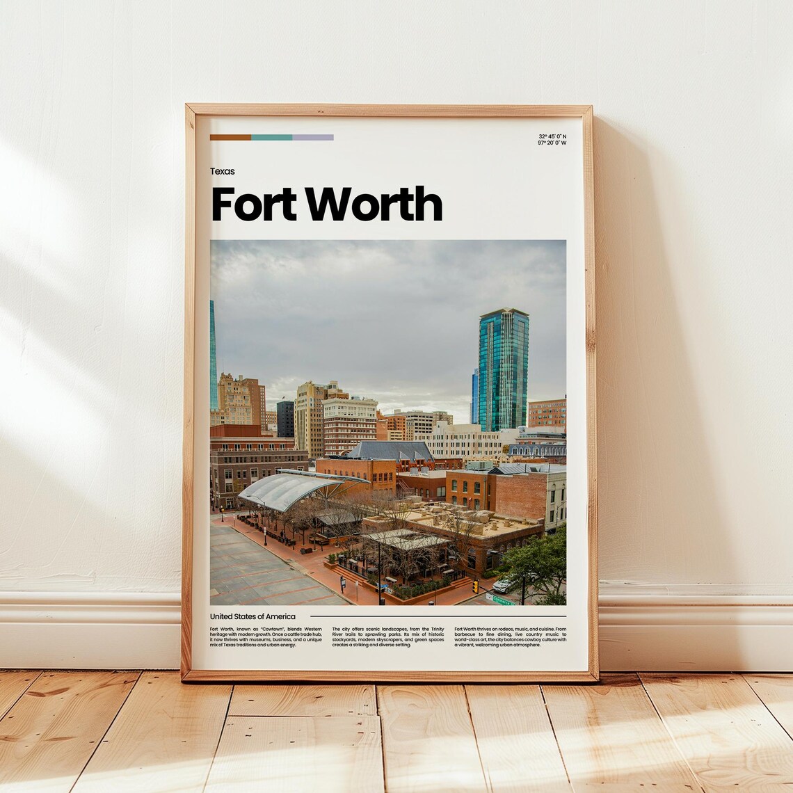 Fort Worth Poster Print Photo Wall Art Texas Travel Gift